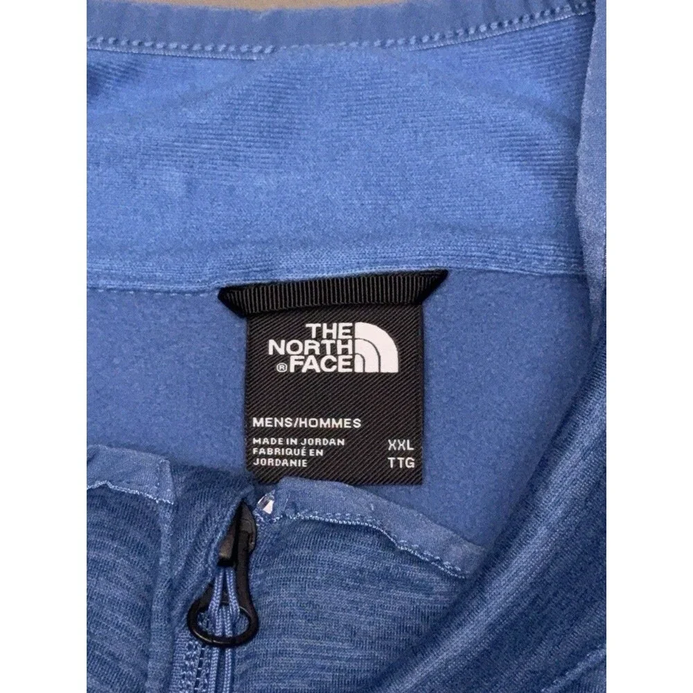 The North Face Pullover Mens XXL Heather Blue Fleece 1/4 Zip Long Sleeve Outdoor